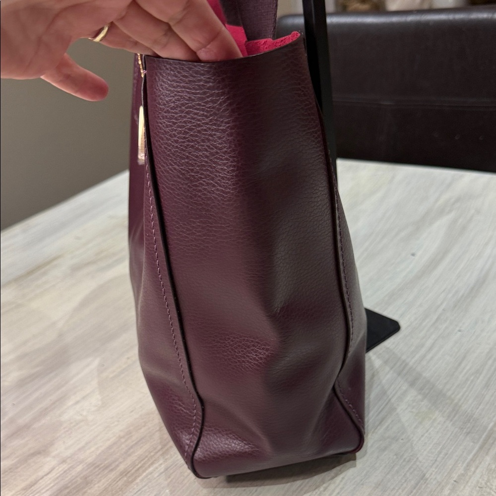 Coach Derby Deep Burgundy Leather Tote- NWOT - Picture 5 of 11
